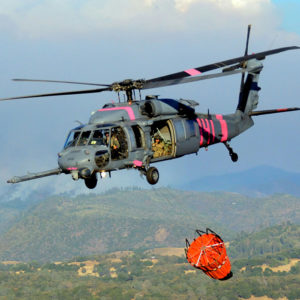 Helicopter fighting fires